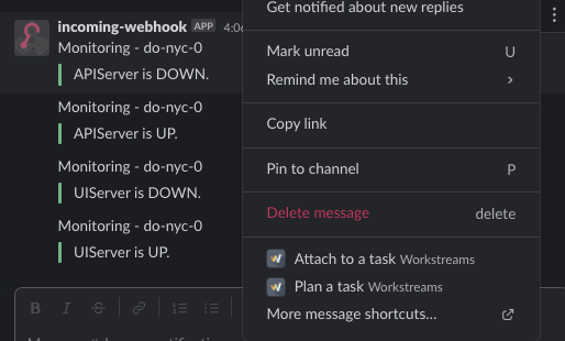 shortcuts with a webhook